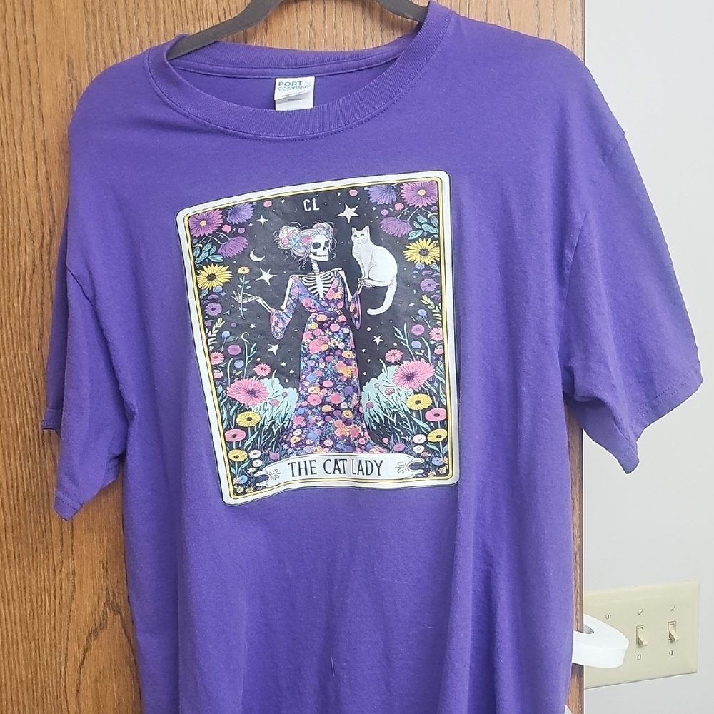 Port and Company Purple Cat Lady Tee